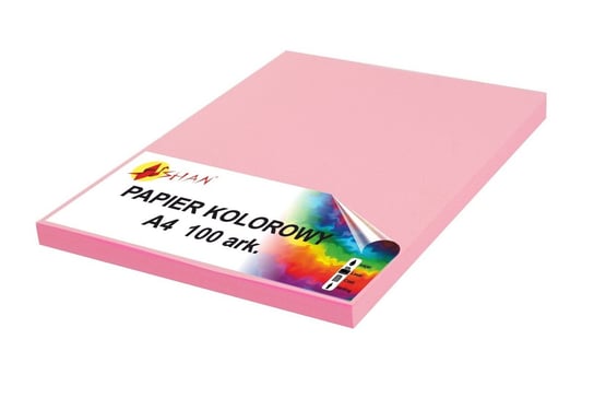 Papier kolorowy A4 90g różowy pastelowy 100 arkuszy Shan
