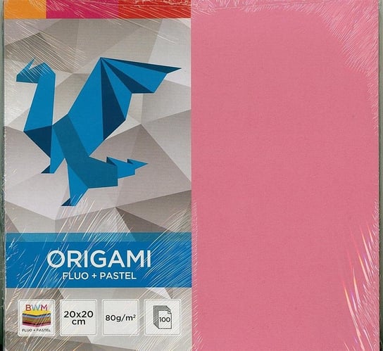 Papier kolorowy do tworzenia origami, fluo+pastele, 20x20 cm Interdruk