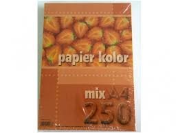 Papier kolory fluorescencyjne Mix, A4-250 Kreska