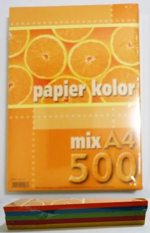Papier kolory fluorescencyjne Mix, A4-500 Kreska