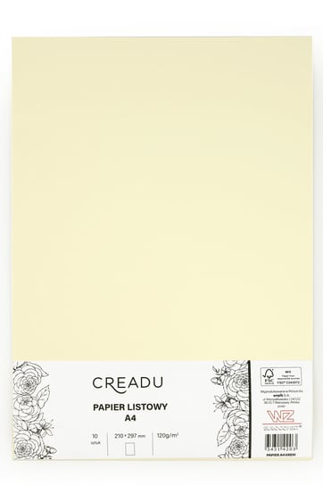 Papier listowy, A4, kremowy, Creadu Creadu