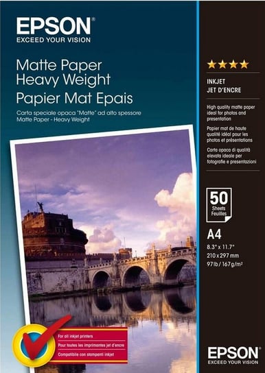 Papier matowy EPSON Heavyweight Matte, C13S041256, A4, 50 arkuszy Epson
