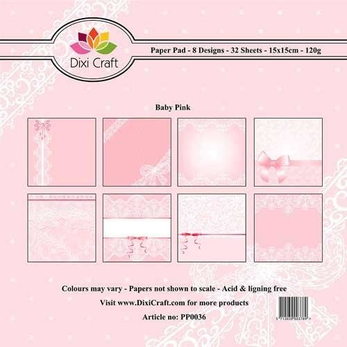 Papier ozdobny 15x15cm/32szt - Baby Pink Dixi Craft