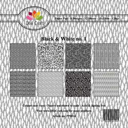 Papier ozdobny 15x15cm/32szt-Black&White1 Dixi Craft