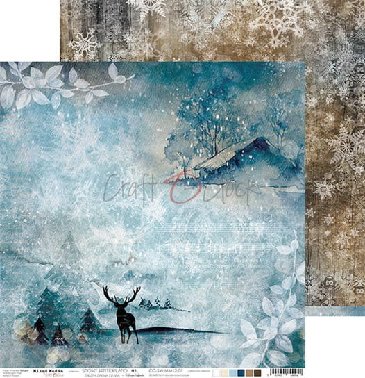 Papier ozdobny 30x30 cm Snowy Winterland - 01 Craft O'Clock