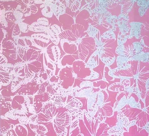 Papier ozdobny DECO Collection Handmade 20x29cm 10 ark Happy Color Silver - Motyle różowe S03 Happy Color