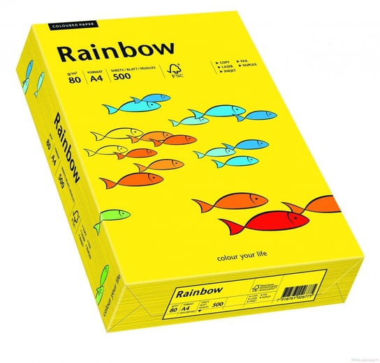Papier ozdobny, gładki, Rainbow, ciemny żółty, A4, 500 arkuszy Rainbow