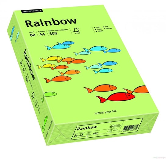 Papier ozdobny, gładki, Rainbow, jasny zielony, A4, 250 arkuszy Rainbow
