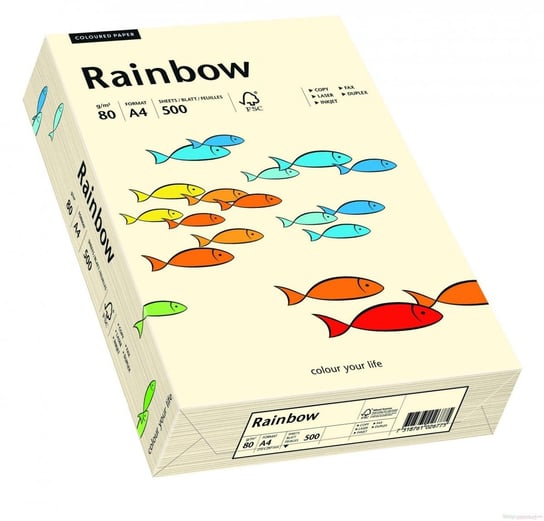 Papier ozdobny, gładki, Rainbow, kremowy, A4, 500 arkuszy Rainbow