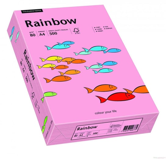Papier ozdobny, gładki, Rainbow, różowy, A4, 250 arkuszy Rainbow