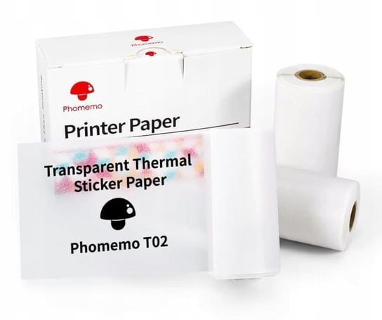 Papier Przylepny Naklejki Wkłady Przezroczysty 3x Rolka Phomemo Phomemo T02 / M02 Pro / M02x / Q12-ttrms Inna marka