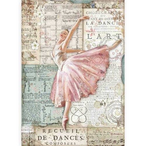 Papier ryżowy, A4 Passion baletnica Stamperia