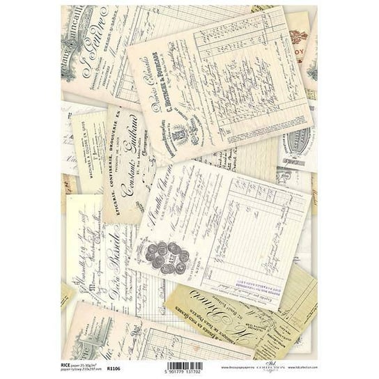 Papier ryżowy do decoupage A4 R1106 - listy vintage ITD Collection