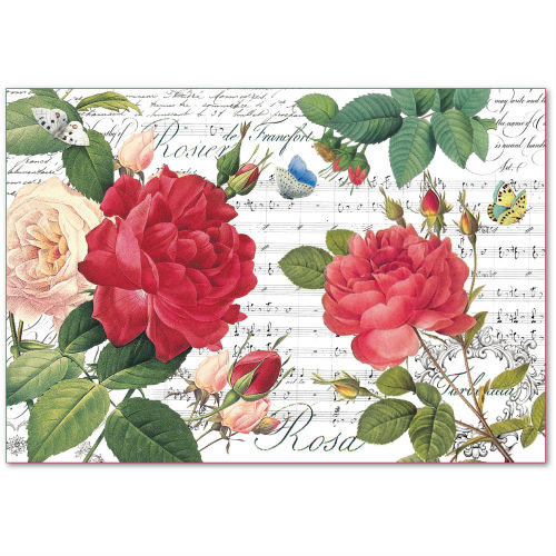 Papier ryżowy Stamperia 48x33 cm czerwone róże Stamperia