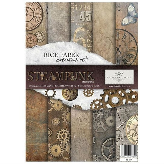 Papier ryżowy zestaw kreatywny ITD A4 RS014, Steampunk ITD Collection