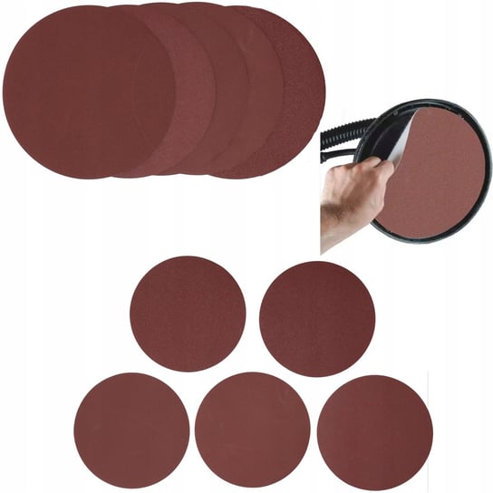 PAPIER ŚCIERNY DEDRA 225mm OKRĄGŁY TARCZKI KRĄŻKI rzep P150 5szt DED77494 Dedra