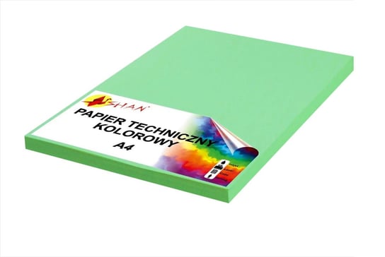 Papier techniczny A4 140g zielony seledynowy 50 arkuszy Shan