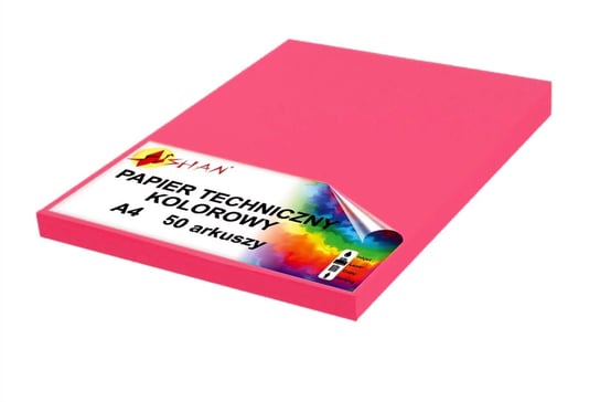 Papier techniczny A4 160g różowy intensywny 50 arkuszy Shan