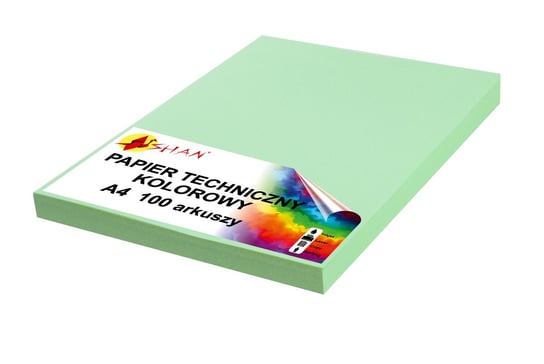 Papier techniczny A4 160g zielony pastelowy 50 arkuszy Shan
