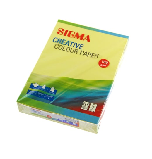 Papier techniczny A4 160g żółty intensywny 250 arkuszy Sigma Shan