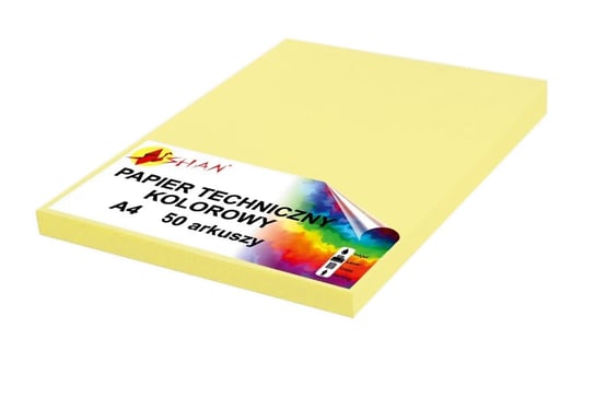 Papier techniczny A4 160g żółty pastel 50 arkuszy Shan