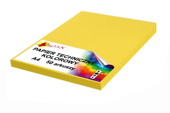 Papier techniczny A4 180g żółty intensywny v2 50 arkuszy Shan