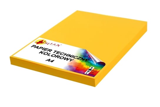 Papier techniczny A4 180g  żółty słoneczny 50 arkuszy Shan