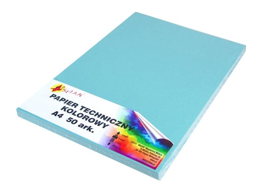 Papier techniczny A4 200g niebieski lazurowy z drobinkami 50 arkuszy Shan