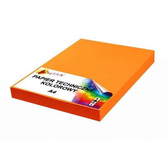 Papier techniczny A4 200g  pomarańczowy v3 50 arkuszy Shan