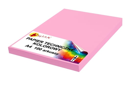 Papier techniczny A4 200g różowy landrynkowy 50 arkuszy Shan