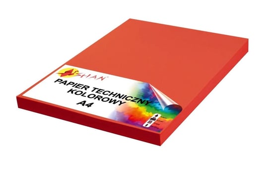 Papier techniczny A4 220g czerwony ceglasty 50 arkuszy Shan