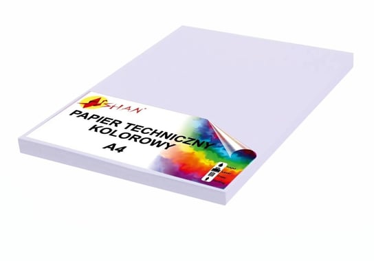 Papier techniczny A4 220g fioletowy pastel 50 arkuszy Shan