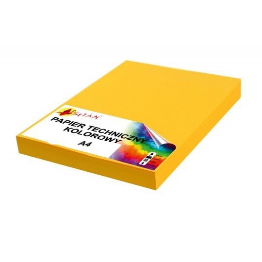 Papier techniczny A4 220g żółty słoneczny 50 arkuszy Shan
