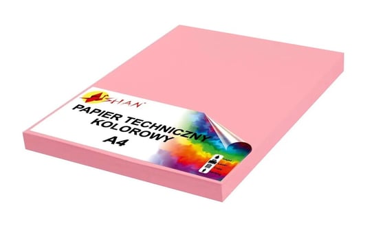 Papier techniczny A4 280g różowy pastelowy 50 arkuszy Shan