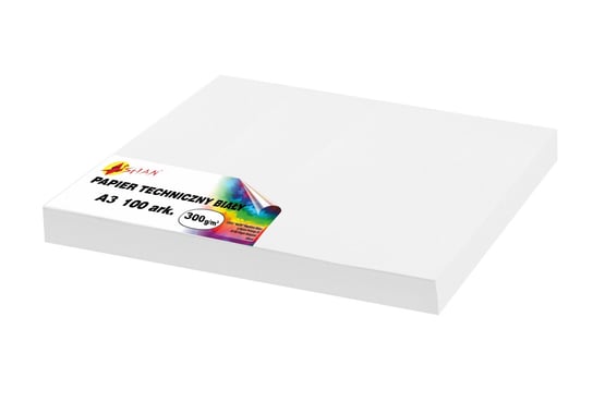 Papier techniczny biały 300 g/m2 100 ark A3 Shan