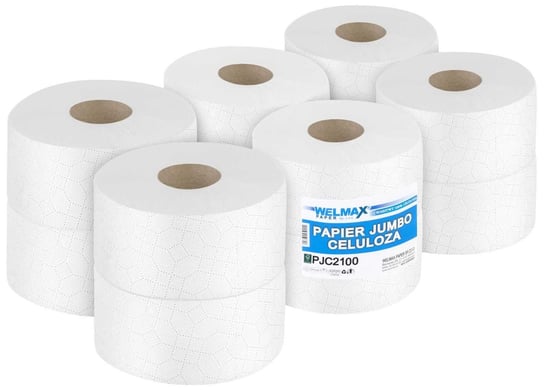 Papier toaletowy celulozowy jumbo WELMAX 2W BIAŁY 100MB 12szt. Inny producent
