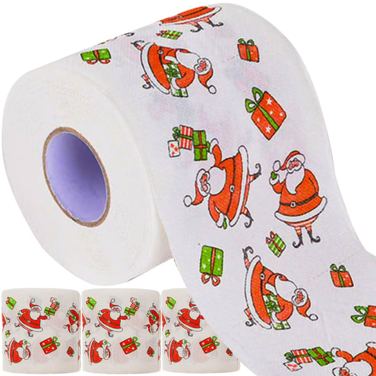 Papier Toaletowy do WC Świąteczny w Mikołaje 4 szt RUHHY Iso Trade
