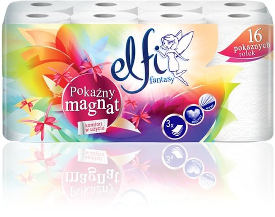 Papier toaletowy ELFI Fantasy Pokaźny Magnat 3W 16szt. BIAŁY Elfi