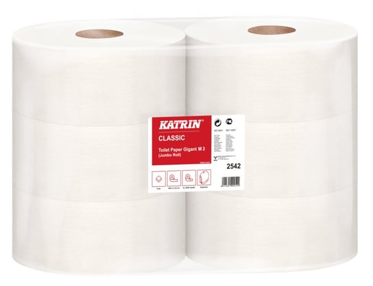 Papier Toaletowy Jumbo Rola Katrin Classic, 2W Biały, Opakowanie 6 Rolek (Daw. 106828) Metsa Tissue