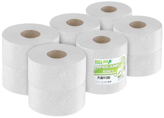 Papier toaletowy makulaturowy jumbo WELMAX 1W BIAŁY 120MB 12szt. Inny producent