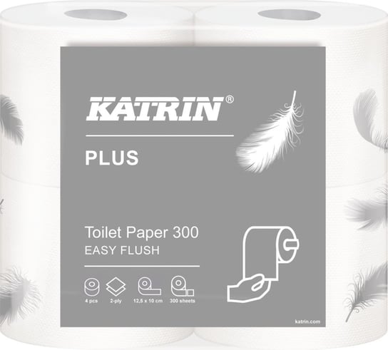 Papier Toaletowy Mała Rolka Katrin Plus Easy Flush, 2W Celuloza, Opakowanie 20 Rolek KATRIN