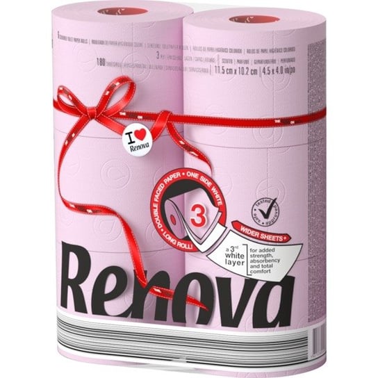 Papier Toaletowy RENOVA Maxi różowy 6 sztuk Renova