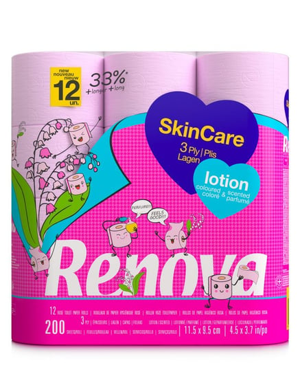 Papier toaletowy Renova Skin Care Lotion różowe 12szt Renova