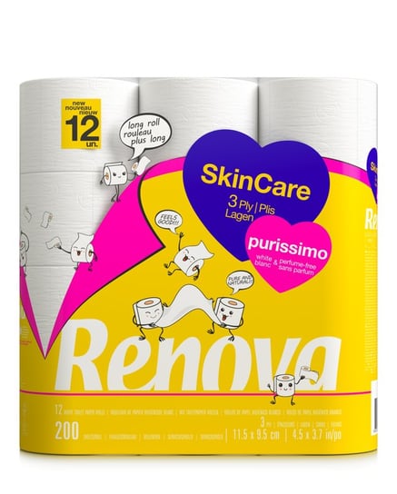 Papier toaletowy Renova Skin Care Purissimo 12 szt Renova