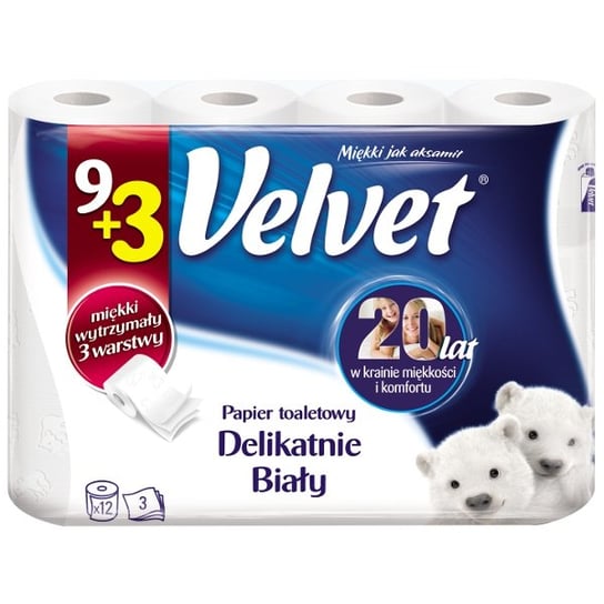 Papier toaletowy VELVET Delikatnie Biały, 12 szt. Velvet Care