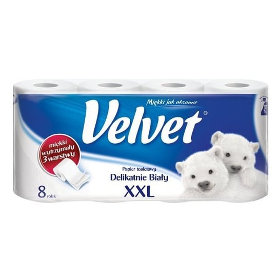 Papier toaletowy VELVET XXL, biały, 8 sztuk +2 Velvet Care