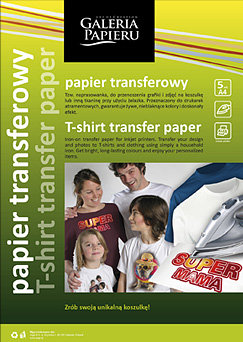 Papier transferowy, A4, jasne tkaniny, 5 arkuszy Galeria Papieru