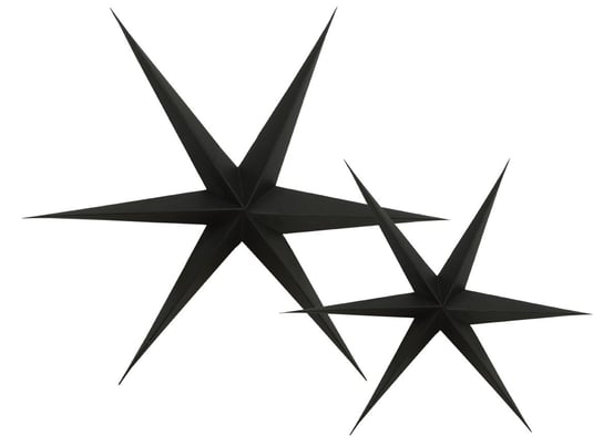 Papierowe gwiazdy dekoracyjne, czarne, 2 szt. Delight Department