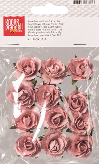 Papierowe kwiaty 2,5cm antyczny róż 12sztuk KNORR PRANDELL