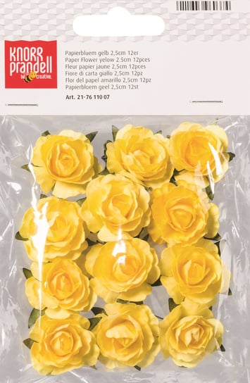 Papierowe kwiaty 2,5cm żółte, 12sztuk KNORR PRANDELL